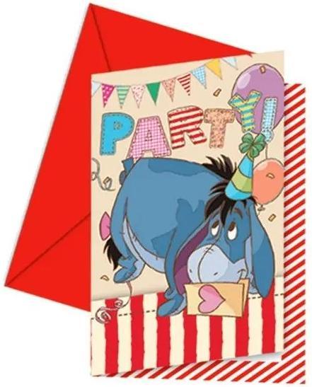 Produktbild Winnie the Pooh Alphabet Eeyore Einladungen (6er Pack) (6 Stk.)