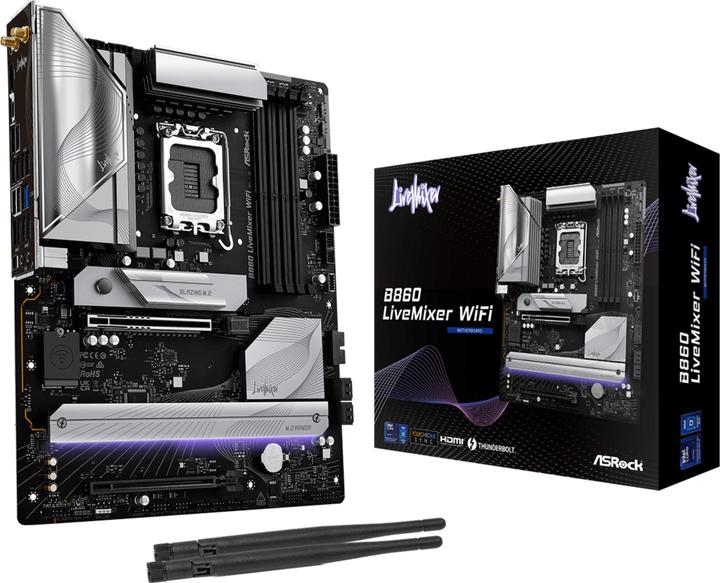 Actual product image AsRock B860 LiveMixer WiFi DDR5 Intel S retail (LGA 1851, Intel B860, ATX)