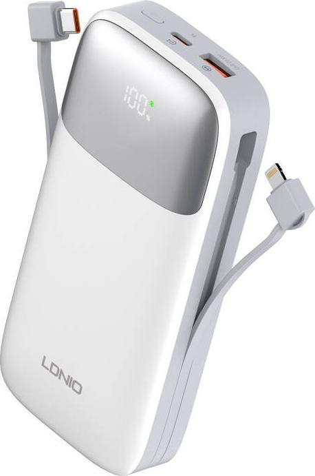 Produktbild Ldnio Powerbank PQ20 22.5W 20000mAh USB-C, lightning (biały) (20000 mAh, 22.50 W, 74 Wh)