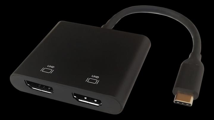 Actual product image Deltaco USB-C til 2 x HDMI 4K/60Hz HUB 0.1m (USB-C, 2 Ports)