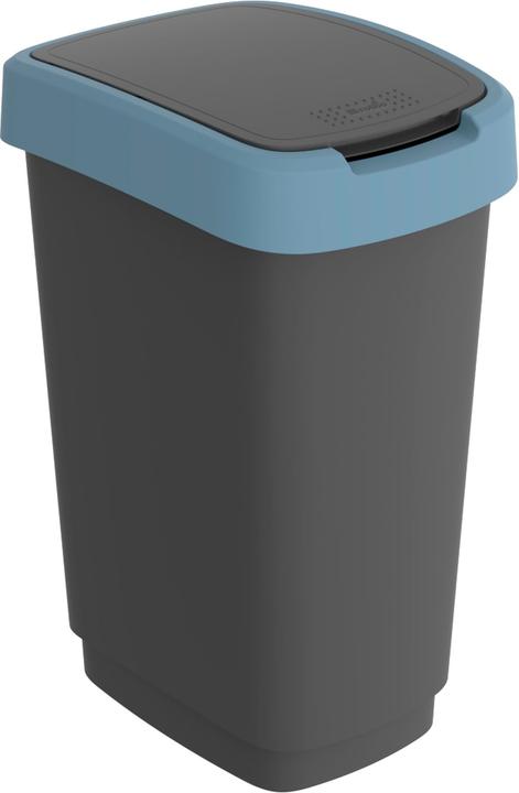 Rotho Mülleimer Twist 25L schwarz und blau (25 l)