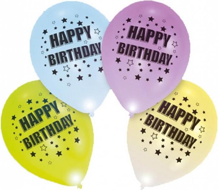 Image du produit Anagram Happy Birthday ballons LED (4 x)