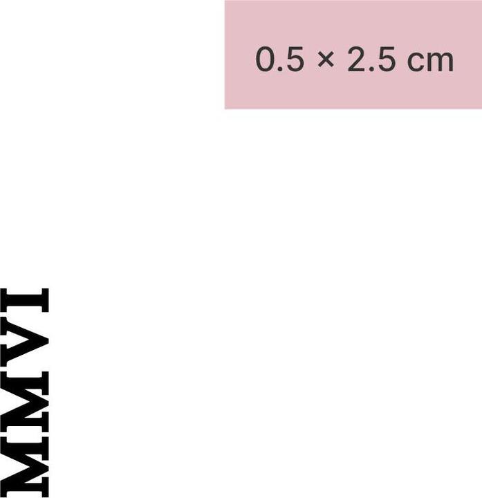 Produktbild minink Temporäres Tattoo – Römische Zahl MMVI (2006)
