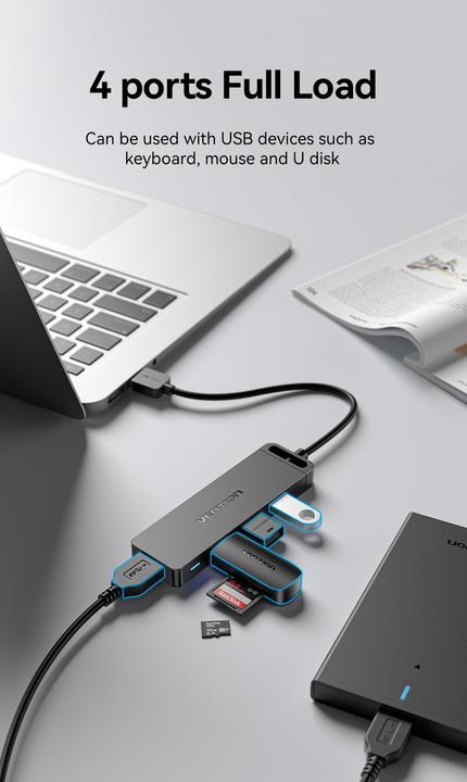 Productafbeelding Vention Chlbd (USB-A, 4 Havens)