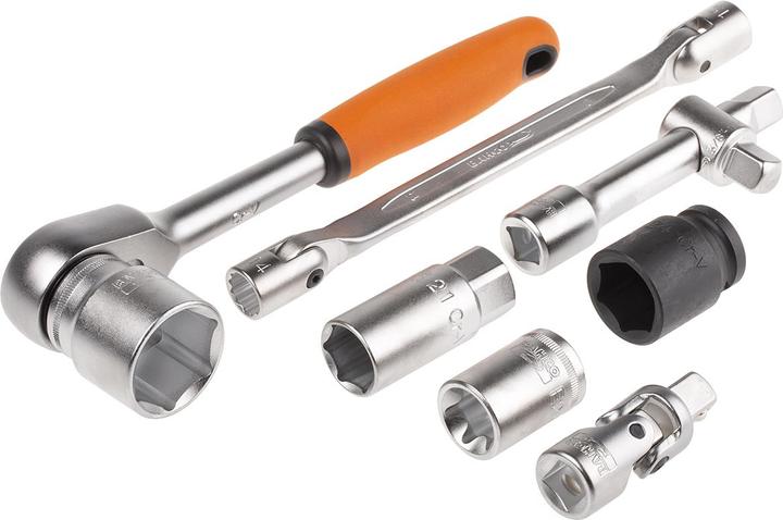 Produktbild Bahco 1/4"- und 1/2"-Steckschlüssel-Satz inklusive Ring-Maulschlüsseln/Schraubendreher-Einsätzen - 108-