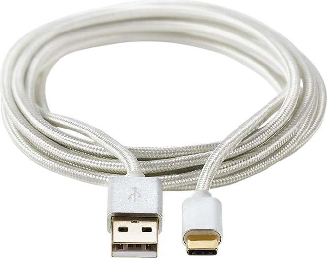 Produktbild RND Electronics USB-Kabel USB A-Stecker - USB C-Stecker 2m USB 2.0 Weiss (2 m, USB 2.0)