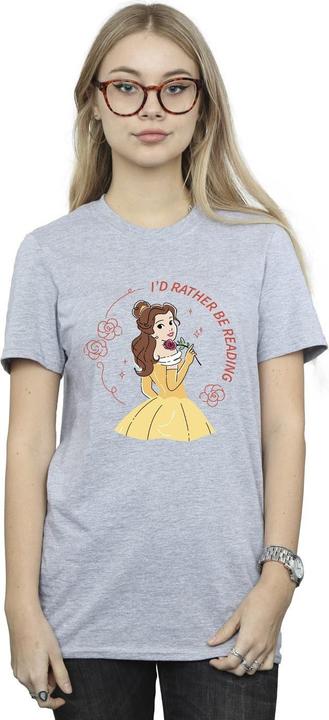 Produktbild Disney Beauty And The Beast I'd Rather Be Reading Baumwolle Boyfriend TShirt (L)