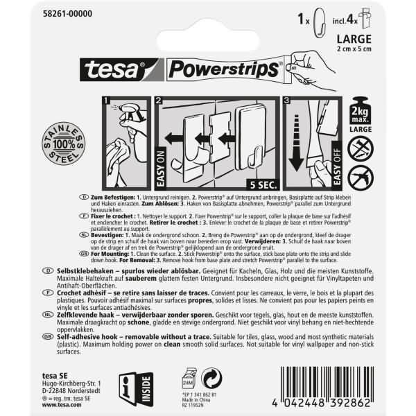 Actual product image tesa Metal hook LARGE