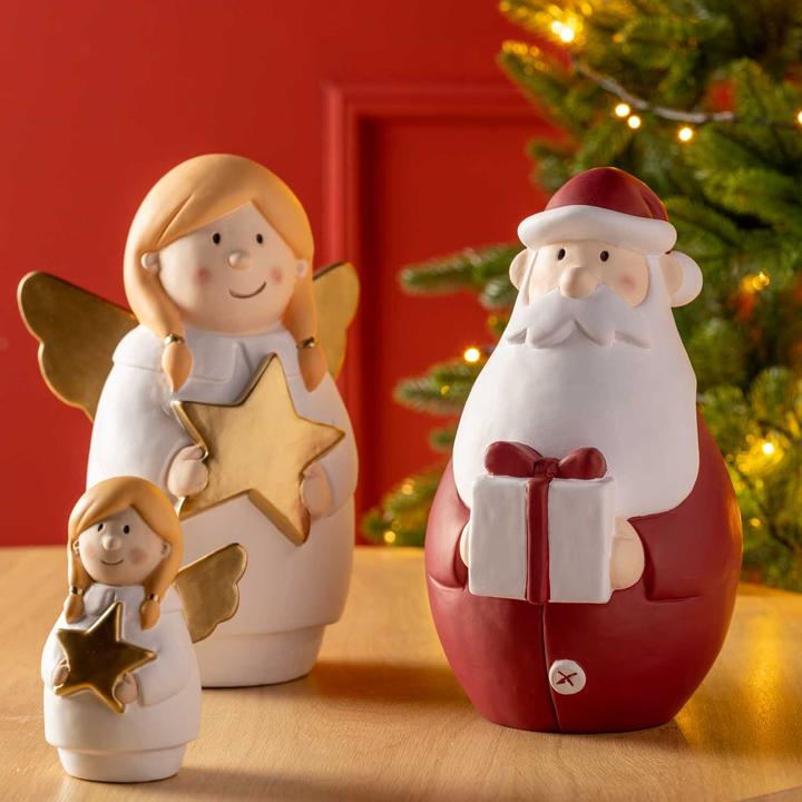 Productafbeelding Leonardo Kerstbeeldje Candela Engel 30 cm, Goud/Wit