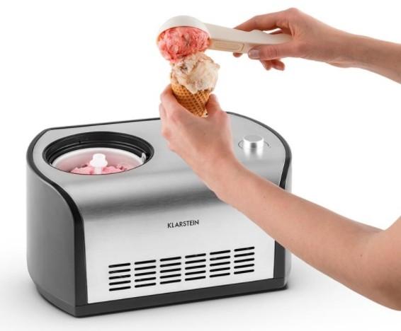 Actual product image Klarstein Snowberry and Choc Ice Cream Maker 1.2l Keep-Cool Function Stainless SteelLook