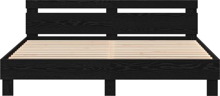 Produktbild VidaXL Eichen Bettgestell Schwarz Eiche Massivholz Eiche 180 x 200 cm (180 x 200 cm)