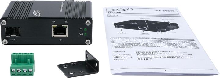 Produktbild Exsys Industrial PoE+ Media Konverter 60W (Media Konverter)