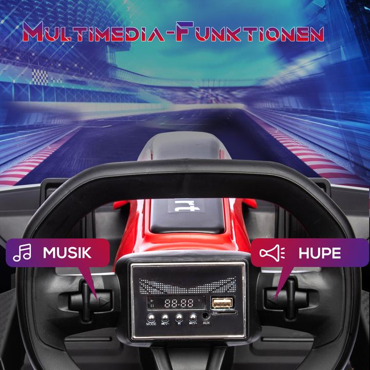 Produktbild Homcom Kinder Elektro Gokart Kunststoff, Metall Rot+Schwarz