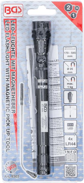 Produktbild BGS Ausziehbare LED-Leuchte mit Magnetheber "2-IN-1"