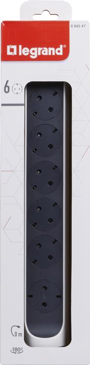 Actual product image Legrand Rotatable socket strip 6x socket, without cable white-black 694547 (6 x, CEE 32/3)