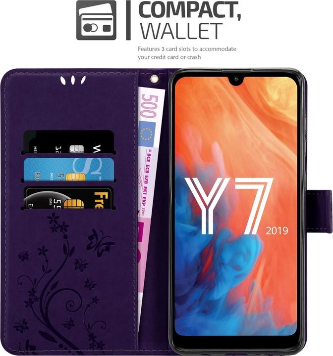 Productafbeelding Cadorabo Boekhoesje met bloem voor Huawei Y7 2019 / Y7 PRIME 2019 (Huawei Y7 (2019), Huawei Y7 Prime (2019))