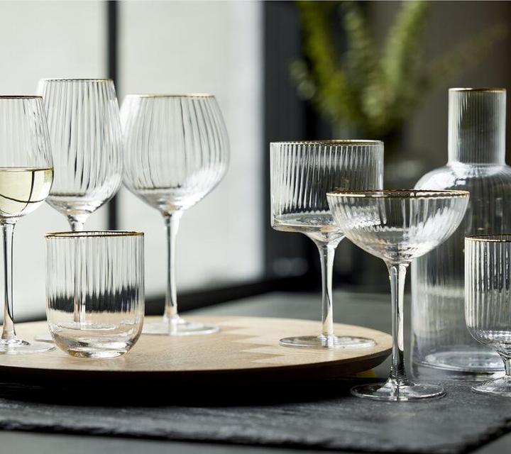 Image du produit Lyngby 65 cl - Verre - Transparent/guldkant (6.50 dl, 4 x, Verres à gin)