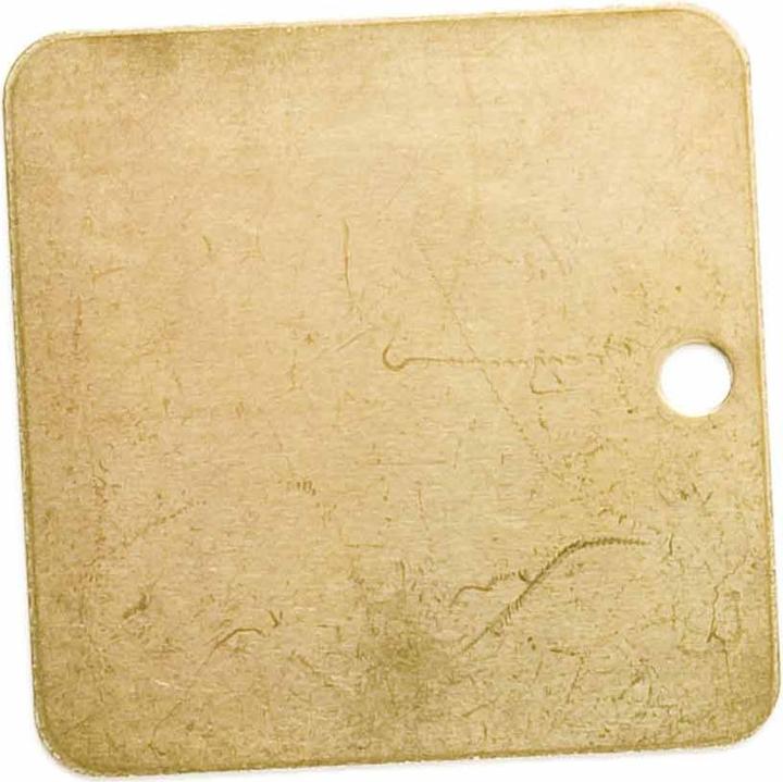 Image du produit Brady BLANK BRASS VALVE TAG BVT 2.0SQU, fabrication spéciale : Étiquettes de valve en laiton (25 pièces)