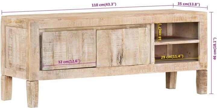 Image du produit VidaXL Meuble TV 110x35x46 cm en bois massif de manguier,Matériau (110 x 35 x 46 cm)