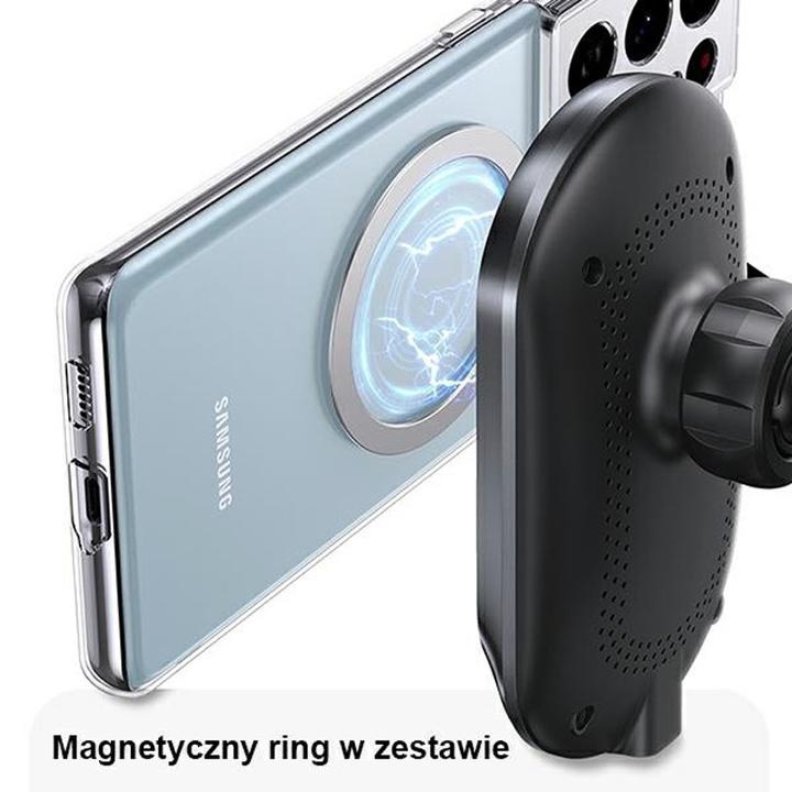 Produktbild Usams Magnetyczny uchwyt indukcyjny Wireless Charging 15W do kratki went. czarny/black CD182ZJ01 (US