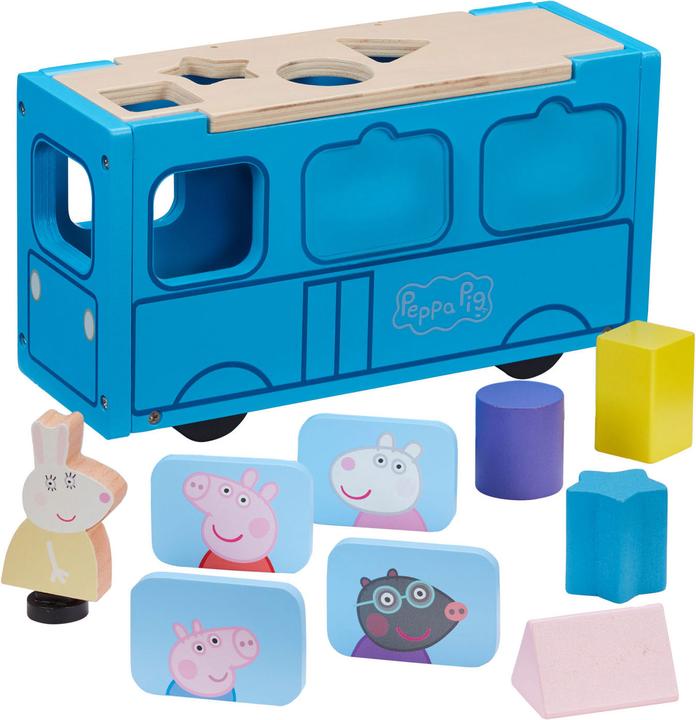 Boti Peppa Pig Schoolbus shape sorter wood