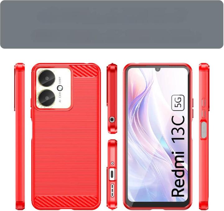 Actual product image Cover-Discount Xiaomi Poco C65 / Redmi 13C - Metal look case red (Xiaomi Poco C65)