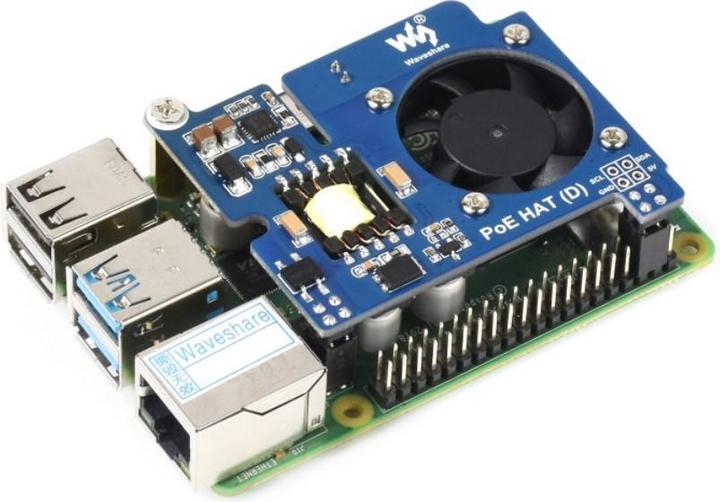Produktbild WaveShare POE Power over Ethernet HAT D für Raspberry Pi