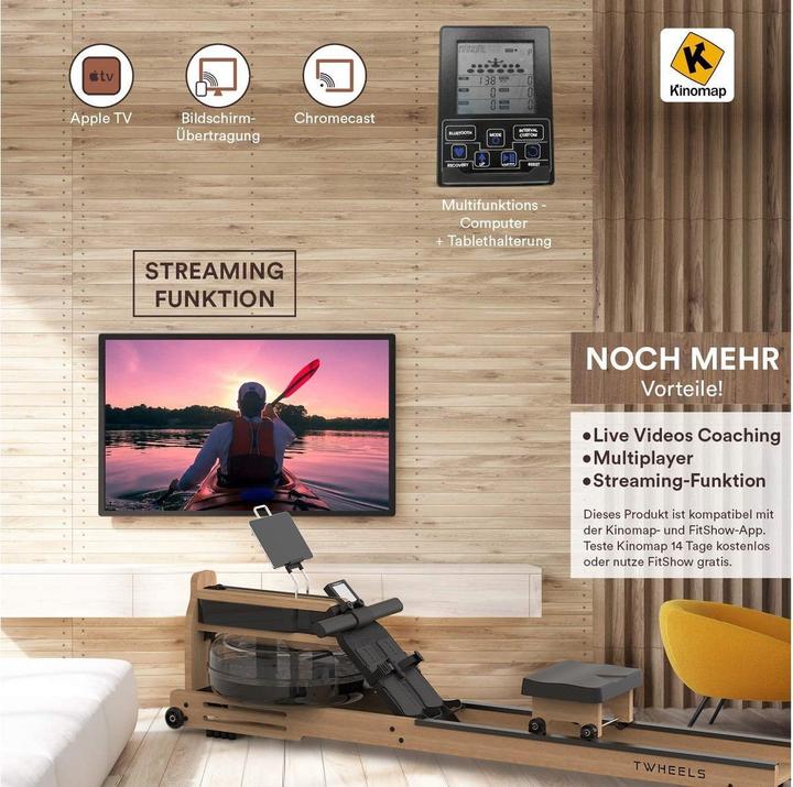 Produktbild Twheels Wasserrudergerät aus Eichenholz