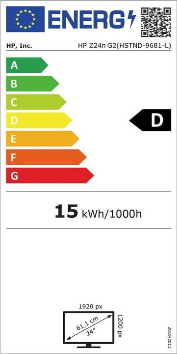 Energy Label HP Z24n G2 (1920 x 1200 pixels, 24")