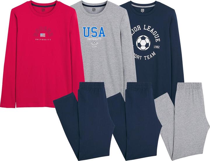 La Redoute Collections 3er-Pack Jersey-Pyjamas