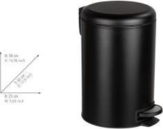 Image du produit Wenko Poubelle à pédale Leman Easy Close 12 litres noir mat (12 l)