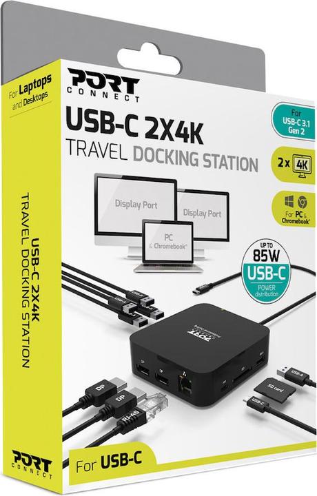 Produktbild Port Designs Docking Type C Travel 2 X (USB-C, 2 Ports)