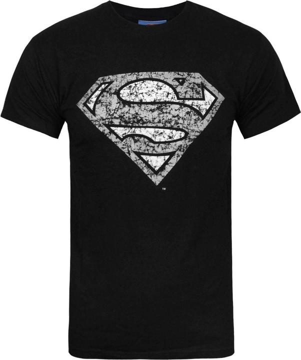 Superman offizielles Distressed Silber Logo TShirt (S)