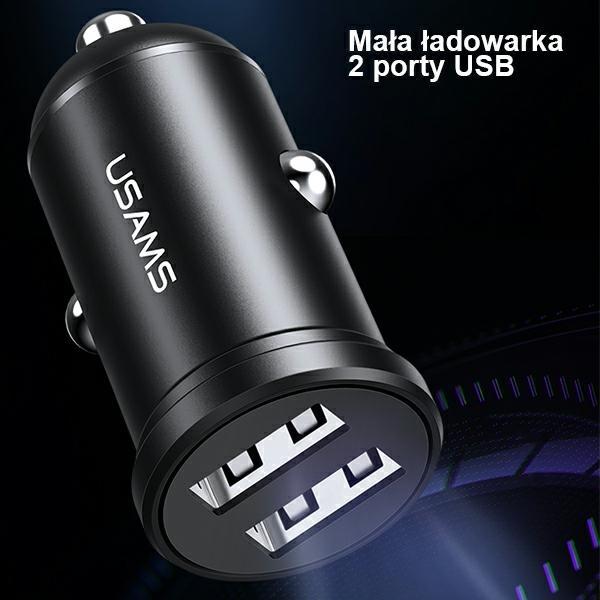Produktbild Usams lad. sam. 2xUSB 2,4A Mini czarnyblack CC114TC01 USCC114