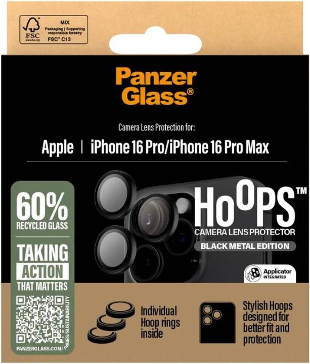 Produktbild PanzerGlass Hoops Camera Lens Protector (1 Stück, Apple iPhone 16 Pro Max, Apple iPhone 16 Pro)