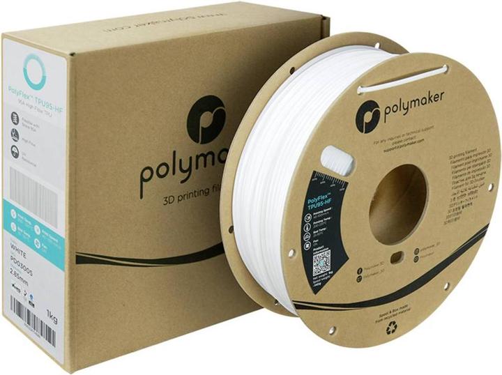 Image du produit Polymaker PolyFlex TPU95-HF V2 - Blanc - 2.85mm (TPU, 2.85 mm, 1000 g, Blanc)