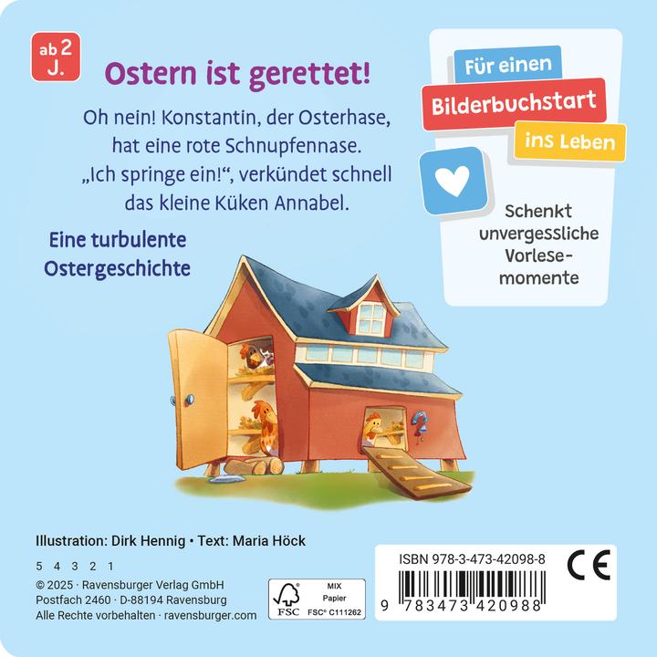 Produktbild Ravensburger Osterfest im Hühnernest: Kinderbuch ab 2 Jahren, kleines Geschenk fürs Osternest, Pap (Deutsch)