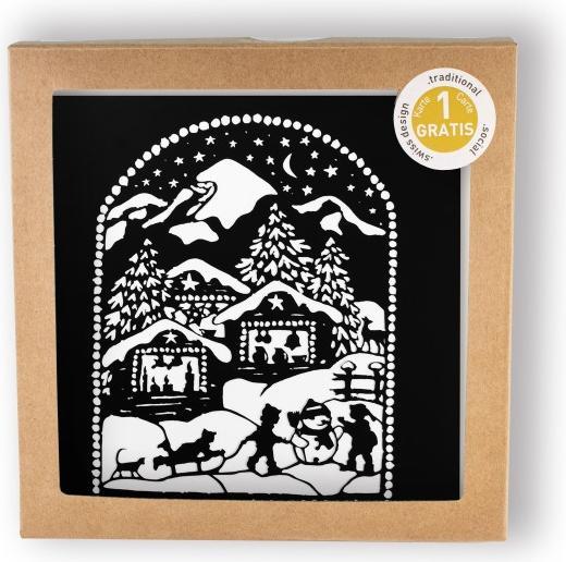 Image du produit Hervorragend Boîte à cartes de Noël - Marché de Noël - Carte en papier découpé (4 pcs)
