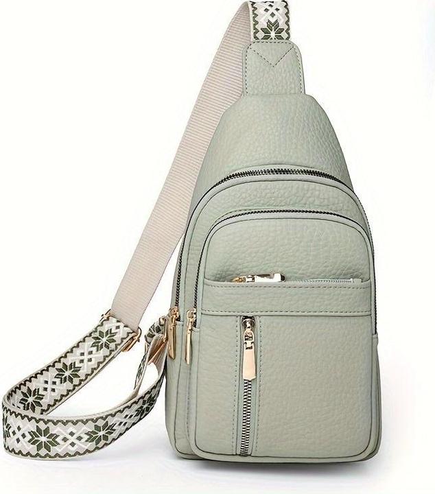Only-Bags.Store Vintage-Brusttasche mit mehreren Taschen und Reissverschluss, lässige Sport-Umhängetasche aus