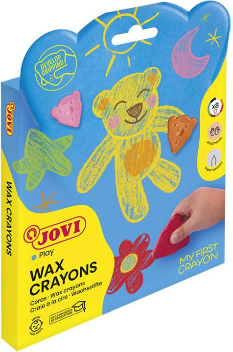 Image du produit Jovi L'OURS MAGIQUE crayons de cire 8 couleurs de base en forme d'ours (Multicolore, 8 x)