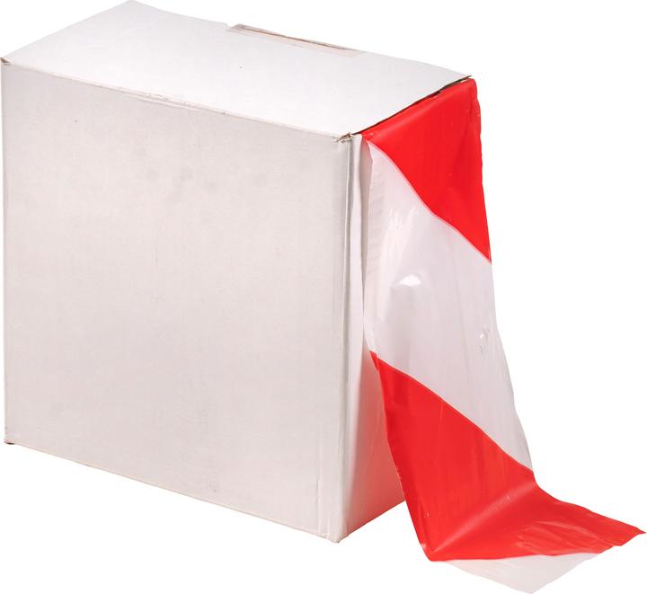 Actual product image Kerbl Folien-Absperrband 100m x 80mm - geblockt Abrollbox