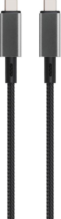 Produktbild Vivanco Longlife USB4.0 C-C Kabel, Metallstecker u. Nylon- geflecht, 5A / 240W, schwarz, 1,0m (1 m, USB 4.0, 240 W)