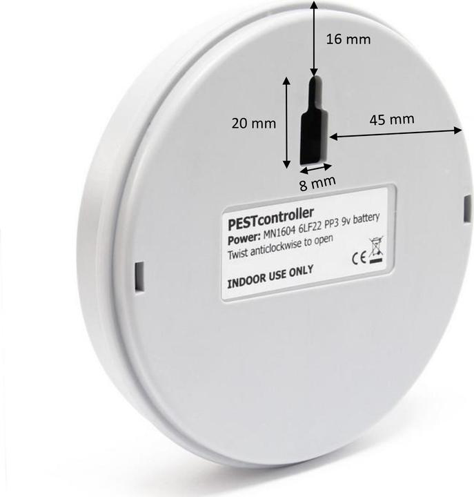Produktbild Wiltec Pestcontroller Mäuseschreck Ultraschall Mäuseabwehr 100m² Vertreiber Maus Ratte