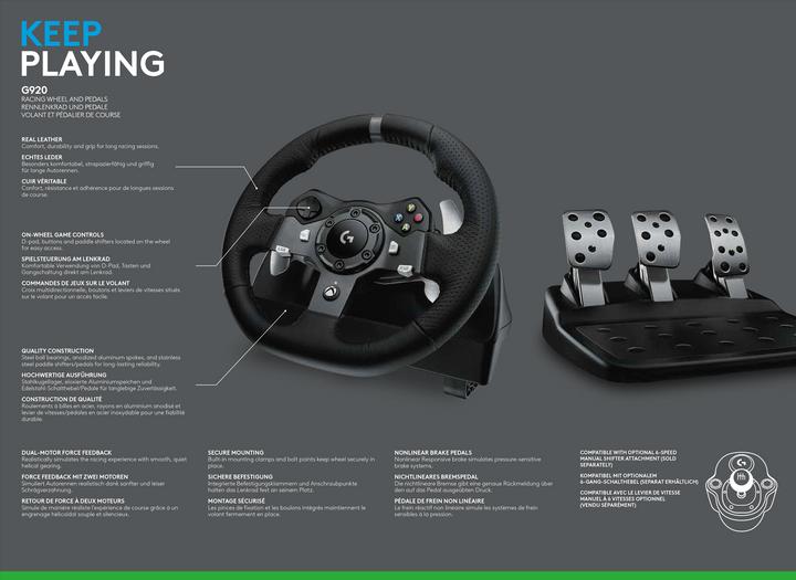 Actual product image Logitech G G920 Driving Force Racing Wheel (Windows, Xbox One X, Xbox One S)