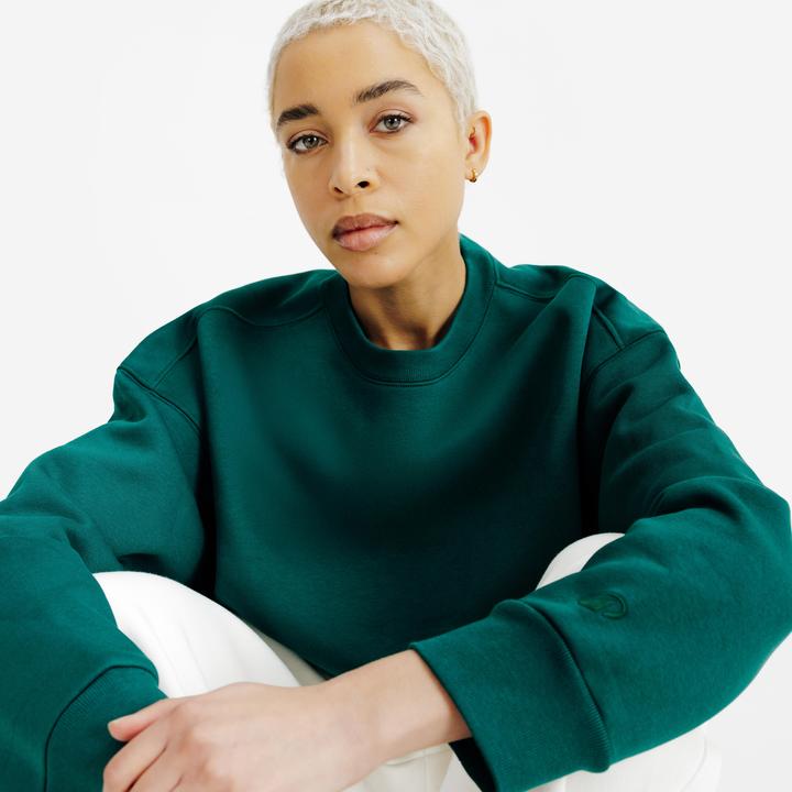 Image du produit Decathlon Sweat col rond femme, vert (L)
