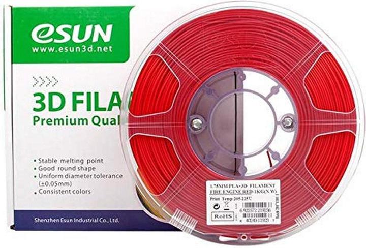 eSUN PLA+ 1.75mm Fire Eng. Red 1kg 3D Filament (PLA+, 1.75 mm, 1000 g, Red)