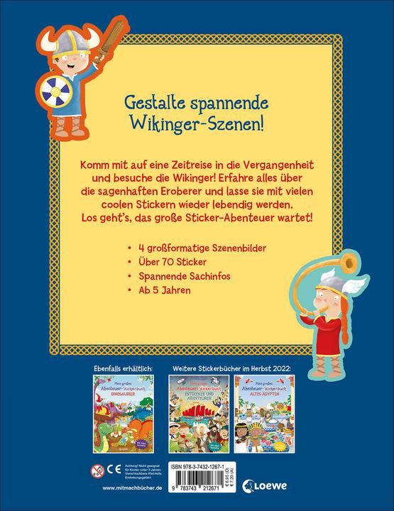 Produktbild Mein grosses Abenteuer-Stickerbuch - Wikinger (Deutsch, Joshua George, Ed Myer, Anna Taube, Loewe Kreativ, 2022)
