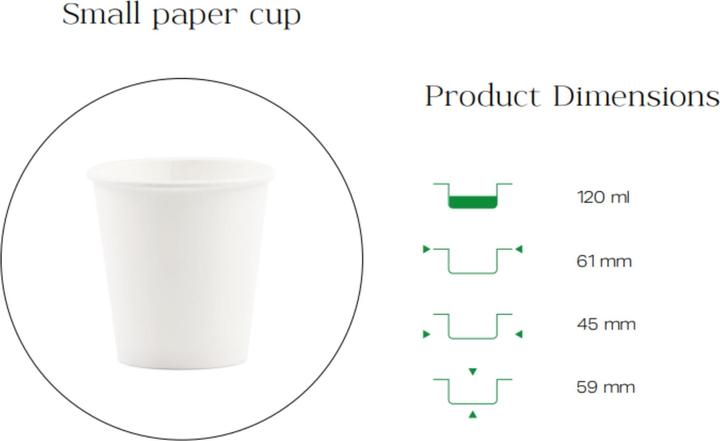Image du produit TeCup Pappbecher, Trinkbecher, Heissgetränk, Kaffeebecher 4 oz (120 ml) (200 x)