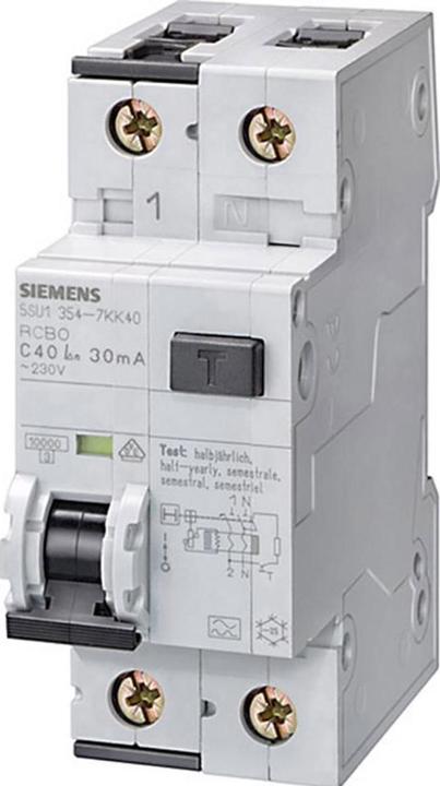 Actual product image Siemens RCBO type A 30mA, 10kA, 1+N-pole B 13A