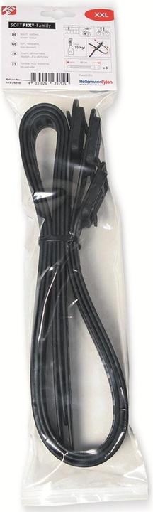 Produktbild HellermannTyton Hellermann Tyton SOFTFIX XXL Kabelbinder Thermoplastische Polyurethane (TPU) Schwarz 3 Stück(e) (Kunststoffkabelbinder, 880 mm, 3 Stk.)